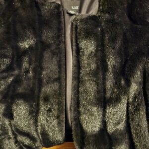 a.n.a Black Faux Fur Coat